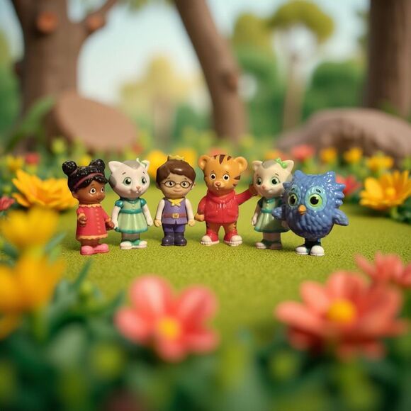 Daniel Tiger's Neighborhood Pacific Action Figure Set 6Pc Owl Prince Wednesday B - Picture 1 of 11